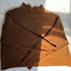 Jon & Anna brown cropped turtleneck knitted sweater